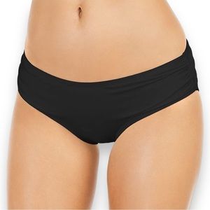 NWT Michael Michael Kors Women Hipster Ruched Side Bikini Bottom In Black Medium